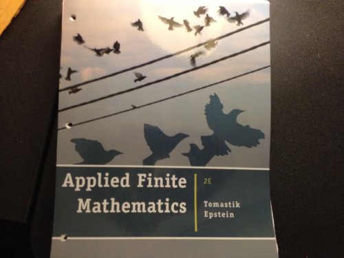 Stock image for Applied Finite Mathematics - Second Edition [Loose Leaf] for sale by HPB-Red