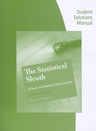 Stock image for Student Solutions Manual for Ramsey/Schafer's The Statistical Sleuth: A Course in Methods of Data Analysis, 3rd for sale by Books Unplugged