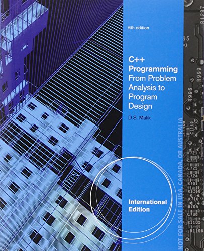 Beispielbild fr C++ Programming: From Problem Analysis to Program Design. D.S. Malik zum Verkauf von SecondSale