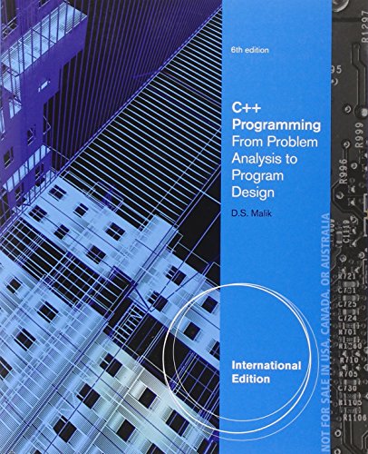 Imagen de archivo de C++ Programming: From Problem Analysis to Program Design. D.S. Malik a la venta por SecondSale