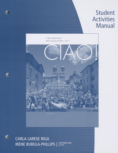 Stock image for Student Activity Manual for Riga/Phillips' Ciao!, 8th for sale by ThriftBooks-Dallas