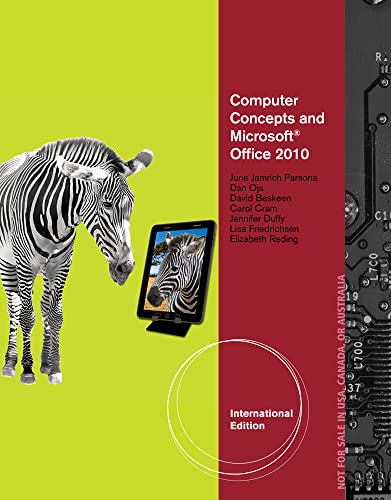 9781133613077: Computer Concepts and Microsoft Office 2010 Illustrated, International Edition
