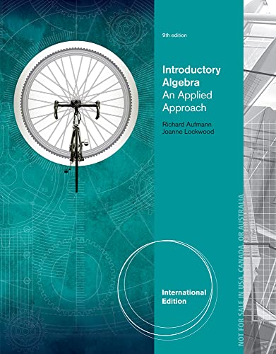 Imagen de archivo de Introductory Algebra: An Applied Approach, International Edition a la venta por Chiron Media