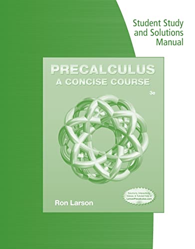 9781133954491: Student Study and Solutions Manual for Larson's Precalculus: A Concise Course, 3rd