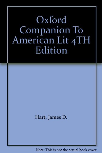 Beispielbild fr Oxford Companion To American Lit 4TH Edition zum Verkauf von Redux Books