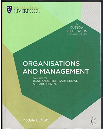 Stock image for Organisations and Management : ULMS151 for sale by Better World Books Ltd