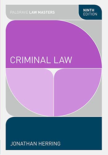 Beispielbild fr Criminal Law (Palgrave Law Masters) zum Verkauf von AwesomeBooks