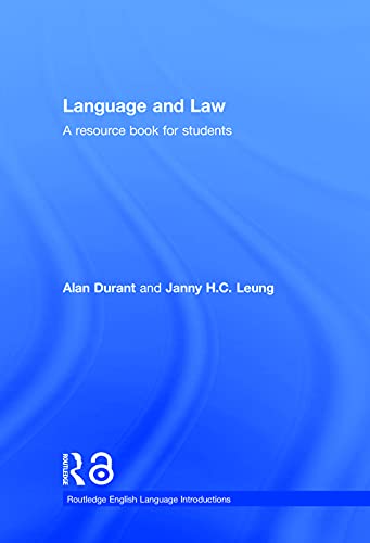 Stock image for Language and Law: A resource book for students (Routledge English Language Introductions) for sale by Chiron Media