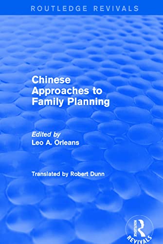 Stock image for Chinese Approaches to Family Planning for sale by Blackwell's