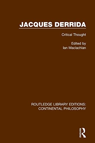 Stock image for Jacques Derrida (Routledge Library Editions: Continental Philosophy) for sale by Chiron Media