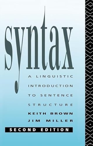 Beispielbild fr Syntax: A Linguistic Introduction to Sentence Structure zum Verkauf von Chiron Media