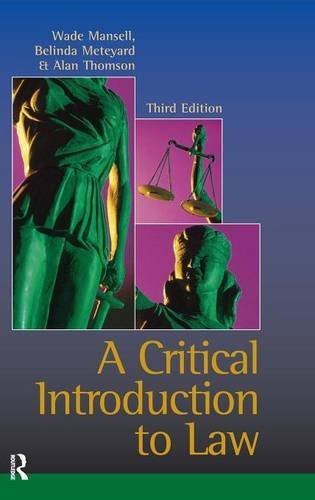 Beispielbild fr Critical Introduction to Law zum Verkauf von Mispah books