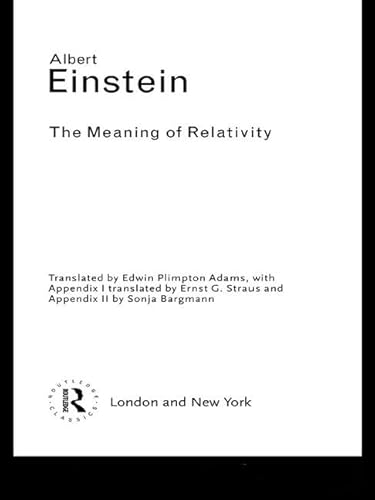 Beispielbild fr The Meaning of Relativity zum Verkauf von Blackwell's