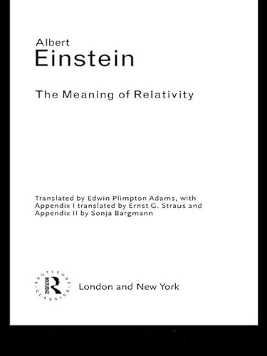 9781138171190: The Meaning of Relativity (Routledge Classics)