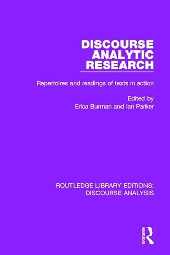 Stock image for Discourse Analytic Research: Repertoires and readings of texts in action (RLE: Discourse Analysis) for sale by Chiron Media