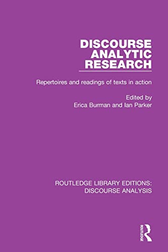 Beispielbild fr Discourse Analytic Research: Repertoires and readings of texts in action zum Verkauf von Blackwell's
