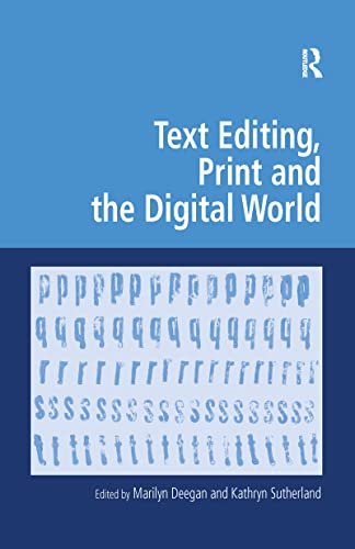 Beispielbild fr Text Editing, Print and the Digital World zum Verkauf von Blackwell's