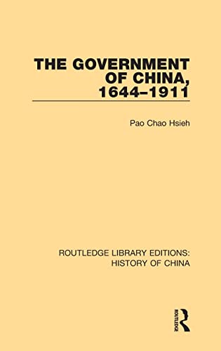 9781138316683: The Government of China, 1644-1911
