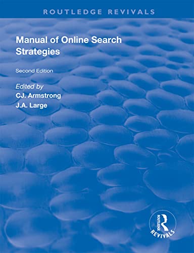 Beispielbild fr Manual of Online Search Strategies zum Verkauf von Blackwell's