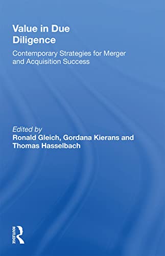 Imagen de archivo de Value in Due Diligence: Contemporary Strategies for Merger and Acquisition Success a la venta por Blackwell's