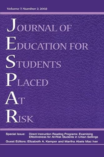 Stock image for Direction Instruction Reading Programs: Examining Effectiveness for At-risk Students in Urban Settings: a Special Issue of the Journal of Education for Students Placed at Risk for sale by Revaluation Books