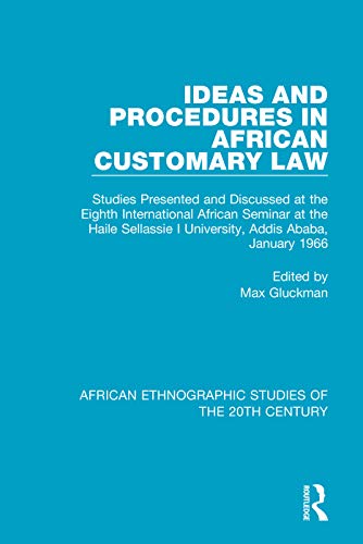 Beispielbild fr Ideas and Procedures in African Customary Law zum Verkauf von Blackwell's