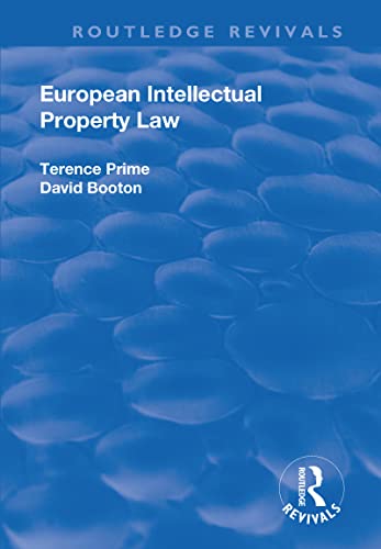 Beispielbild fr European Intellectual Property Law zum Verkauf von Blackwell's