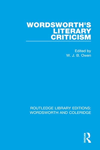 Imagen de archivo de Wordsworth's Literary Criticism a la venta por Blackwell's