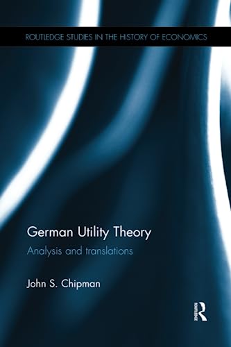 Imagen de archivo de German Utility Theory: Analysis and Translations a la venta por Blackwell's