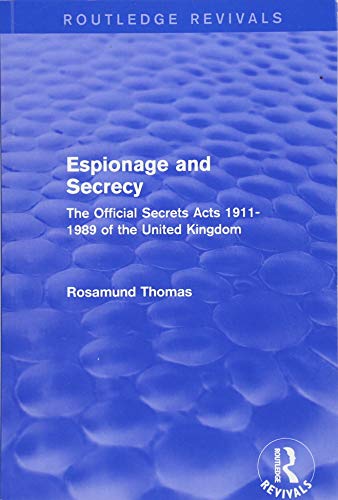 Beispielbild fr Espionage and Secrecy zum Verkauf von Blackwell's