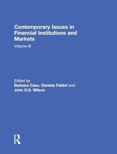 Imagen de archivo de 3: Contemporary Issues in Financial Institutions and Markets: Volume III a la venta por Chiron Media