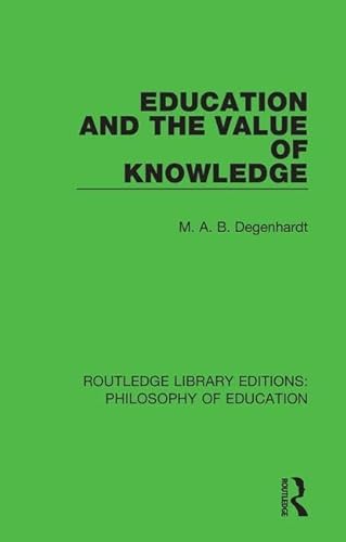 Beispielbild fr Education and the Value of Knowledge zum Verkauf von Blackwell's