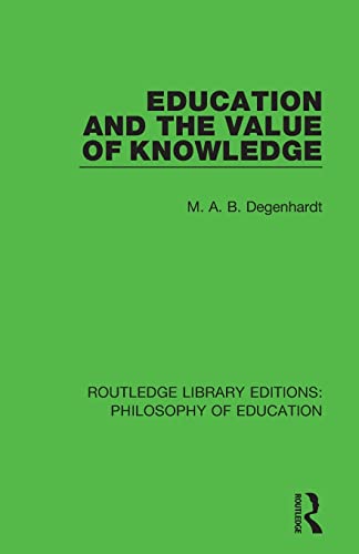 Beispielbild fr Education and the Value of Knowledge zum Verkauf von Blackwell's