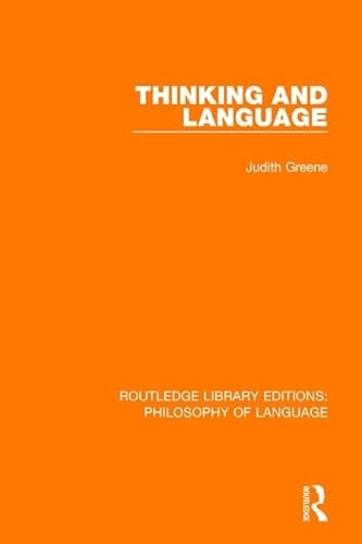 Stock image for 5: Thinking and Language (Routledge Library Editions: Philosophy of Language) for sale by Chiron Media