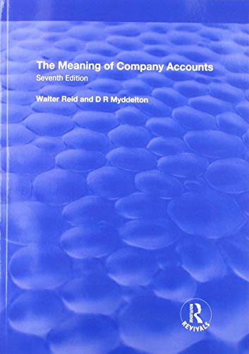 Beispielbild fr The Meaning of Company Accounts zum Verkauf von Chiron Media