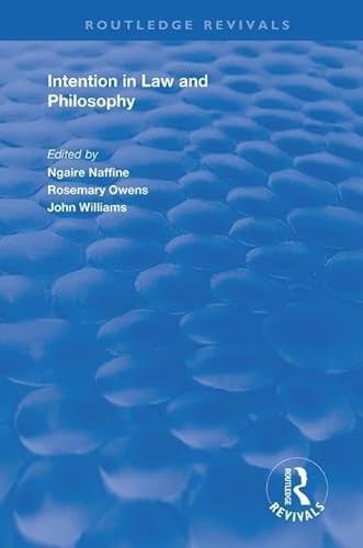 Imagen de archivo de Intention in Law and Philosophy (Routledge Revivals) a la venta por Chiron Media
