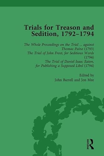 Beispielbild fr Trials for Treason and Sedition, 1792-1794, Part I Vol 1 zum Verkauf von Blackwell's