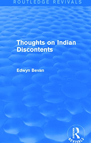 Beispielbild fr Thoughts on Indian Discontents (Routledge Revivals) zum Verkauf von Blackwell's