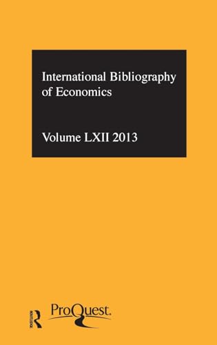 Stock image for IBSS: Economics: 2013 Vol.62: International Bibliography of the Social Sciences (International Bibliography of Economics (IBSS: Economics)) for sale by Reuseabook