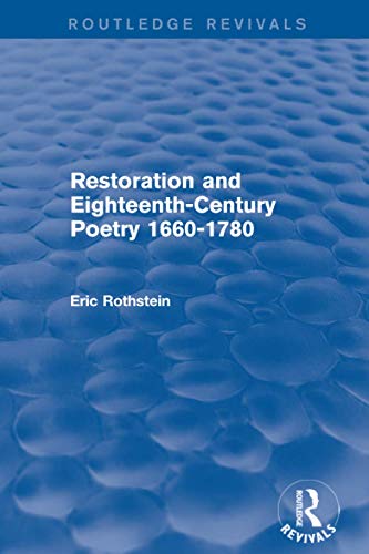 9781138821194: Restoration and Eighteenth-Century Poetry 1660-1780 (Routledge Revivals)
