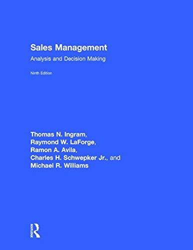 Imagen de archivo de Sales Management: Analysis and Decision Making a la venta por Green Ink Booksellers