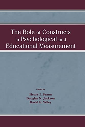 Beispielbild fr The Role of Constructs in Psychological and Educational Measurement zum Verkauf von Ria Christie Collections