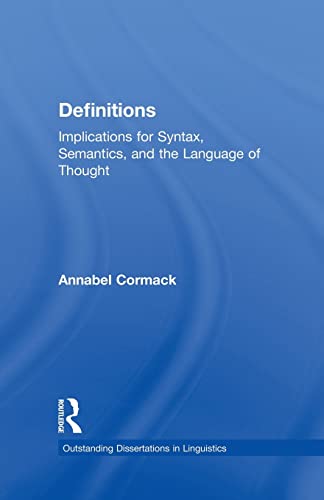 Beispielbild fr Definitions: Implications for Syntax, Semantics, and the Language of Thought zum Verkauf von Blackwell's