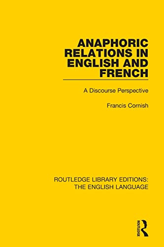 Beispielbild fr Anaphoric Relations in English and French zum Verkauf von Blackwell's