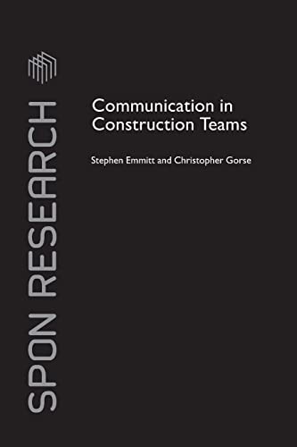 Beispielbild fr Communication in Construction Teams (Spon Research) zum Verkauf von Chiron Media