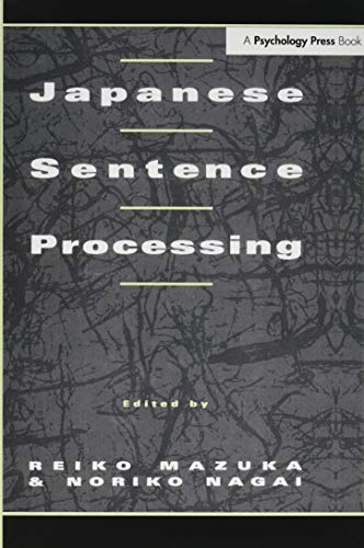 Beispielbild fr Japanese Sentence Processing zum Verkauf von Blackwell's