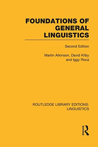 Stock image for Foundations of General Linguistics (Routledge Library Editions: Linguistics) for sale by Lucky's Textbooks