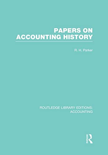 Beispielbild fr Papers on Accounting History zum Verkauf von Blackwell's