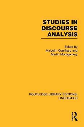 9781138983182: Studies in Discourse Analysis (RLE Linguistics B: Grammar) (Routledge Library Editions: Linguistics)