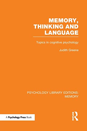 9781138995758: Memory, Thinking and Language (PLE: Memory) (Psychology Library Editions: Memory)